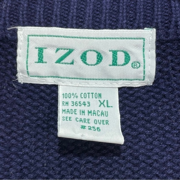Vintage IZOD Crew Classics Men's Heavy Sweater Embroidered Blue Water Wear XL - Picture 3 of 9